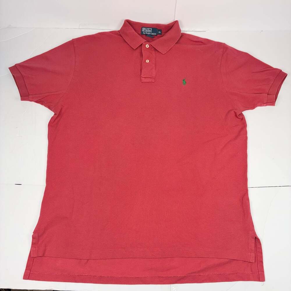 Ralph Lauren Polo Shirt Mens Medium Red Pony Casual Short Sleeve XL